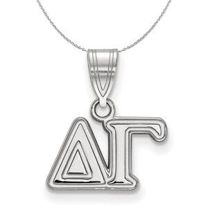 Sterling Silver Delta Gamma Medium Greek Necklace - 24 Inch